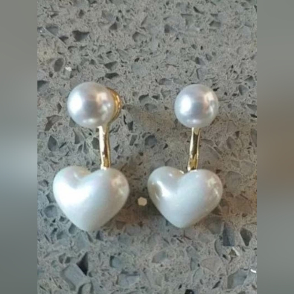 Pearl Heart Earrings